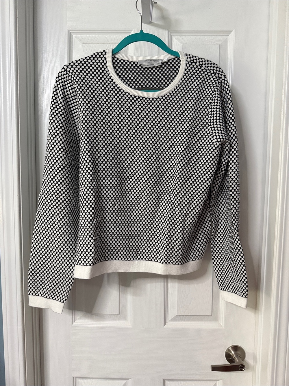 Women’s Black & White Crewneck Sweater